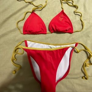 Guess brand - red and gold bikini bathing suit